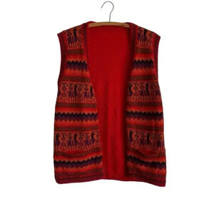 Peruvian Alpaca Sweater Vest
Size Large Fair Isle Striped